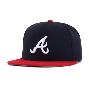 Atlanta Braves Navy Scarlet Cooperstown AC New Era 59Fifty Fitted
