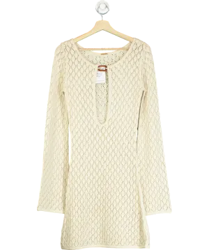 Away That Day Beige Bimini Crochet Dress UK XS/S