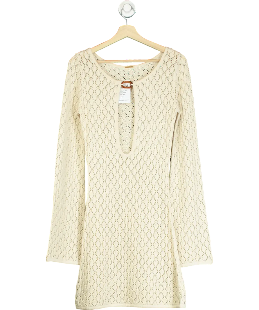 Away That Day Beige Bimini Crochet Dress UK XS/S