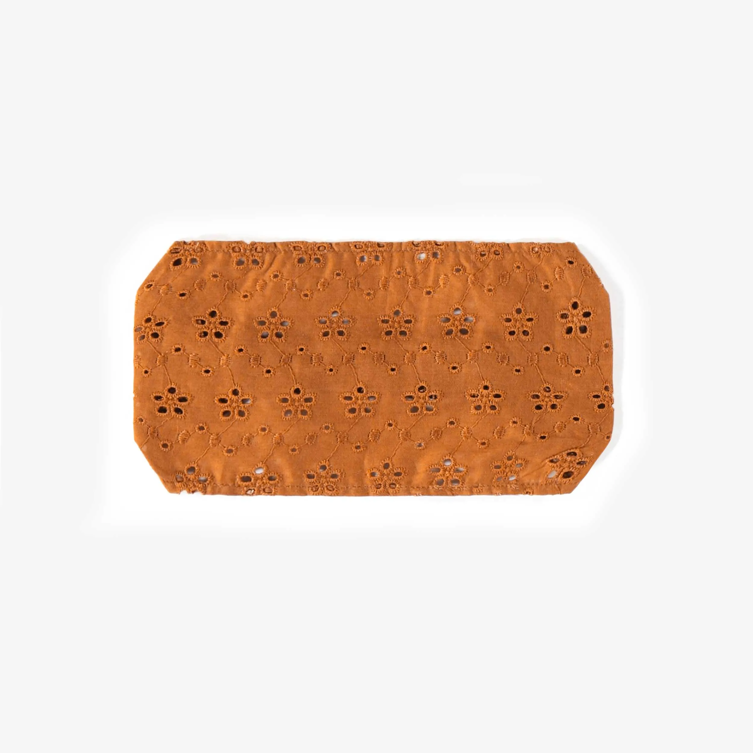 Bandeau brun en popeline avec broderie anglaise, bébé || Brown headband in poplin with english embroidery, baby