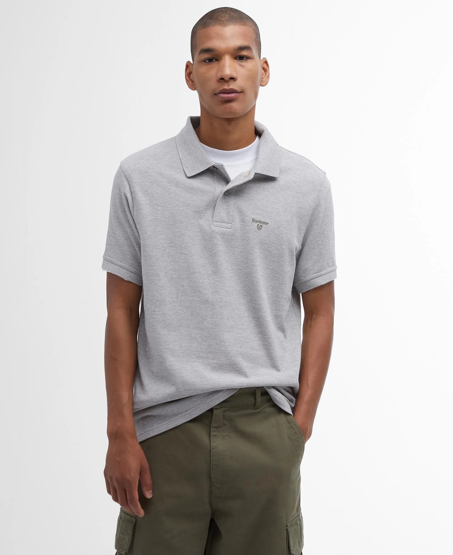 Barbour Lightweight Sports Polo Shirt in Polo Grey
