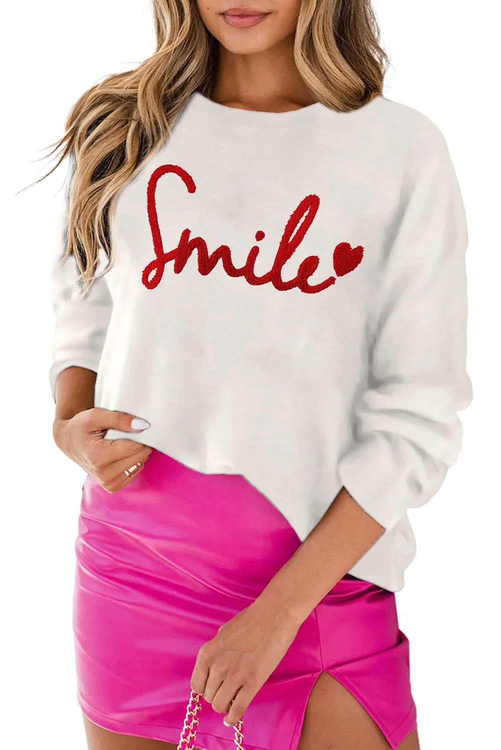 Beige Holly Jolly Round Neck Casual Sweater