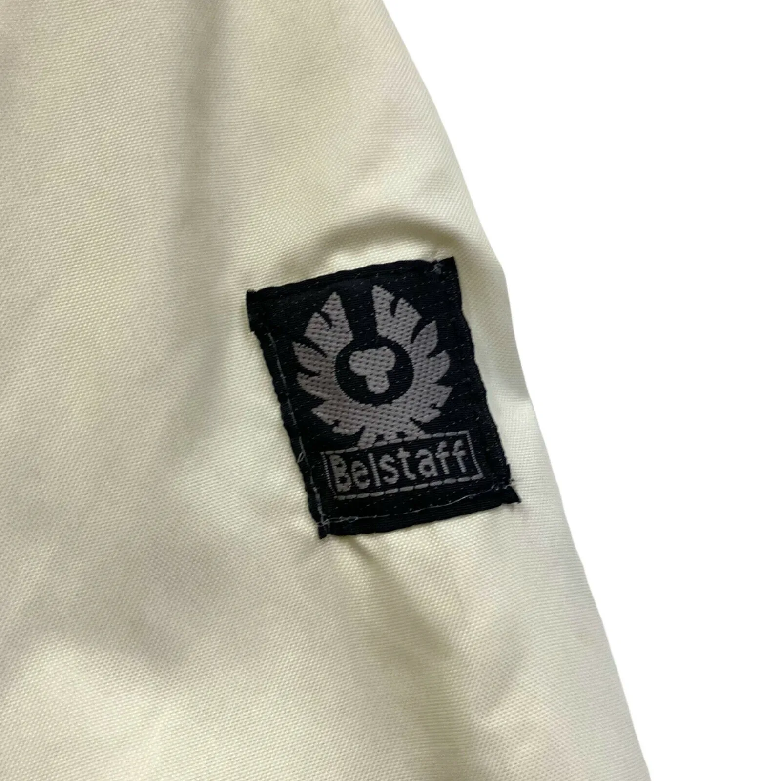 Belstaff Womens Reflective Jacket | Vintage High End Designer Biker Beige VTG