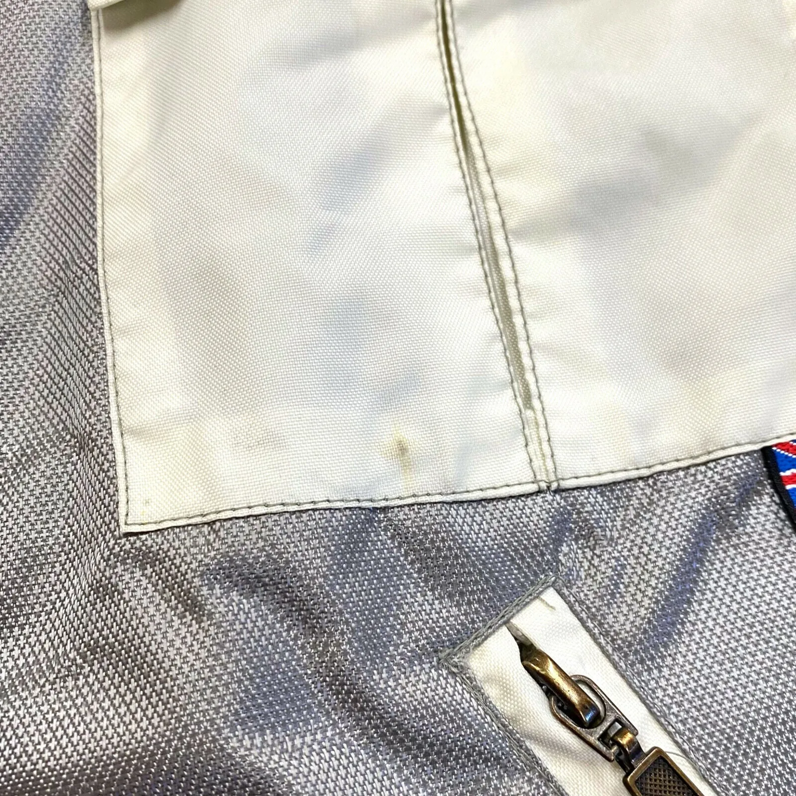 Belstaff Womens Reflective Jacket | Vintage High End Designer Biker Beige VTG