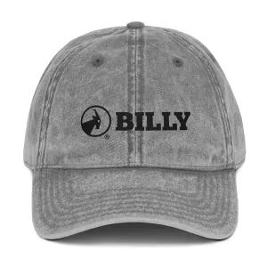 BILLY Vintage Cap (Black Horizontal Logo - Embroidery) — AVAILABLE IN 2 COLORS