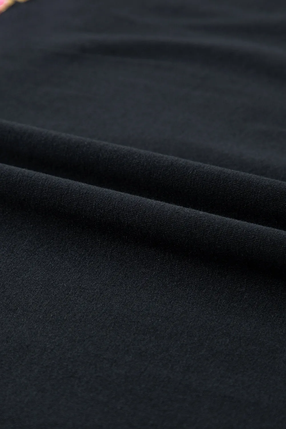 Black MAMA Chenille Patched Crew Neck T Shirt