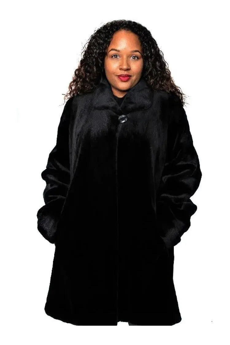 Black Sheared Mink Reversible Stroller