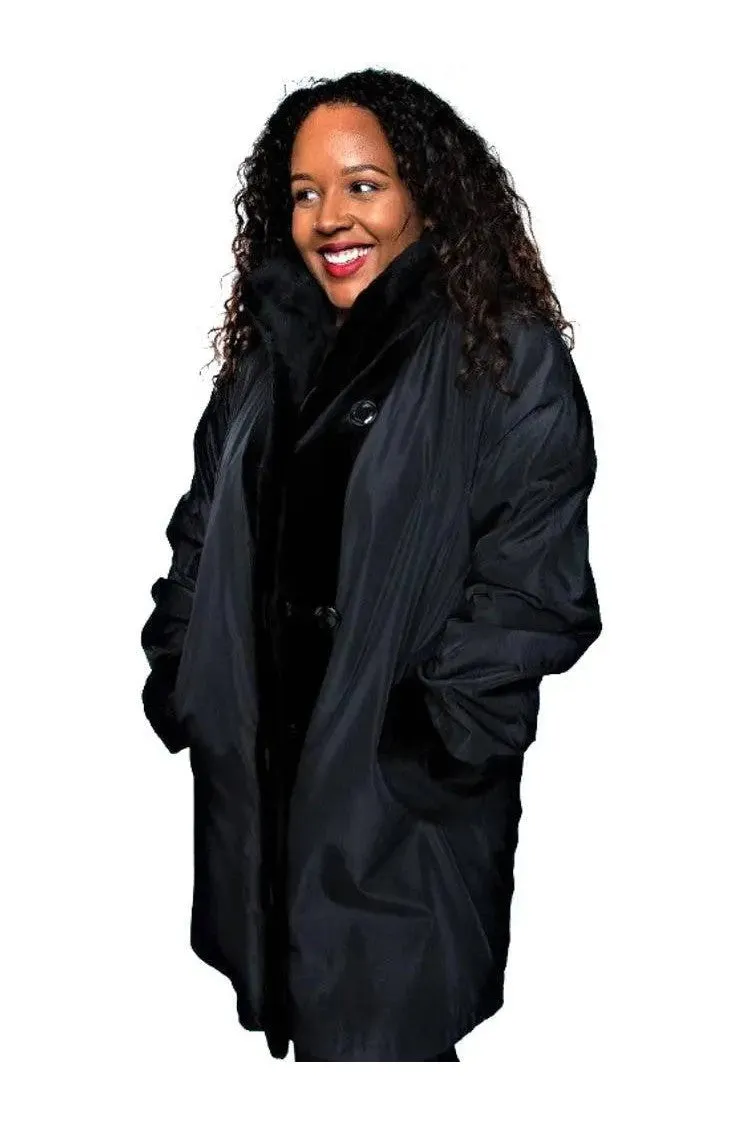Black Sheared Mink Reversible Stroller