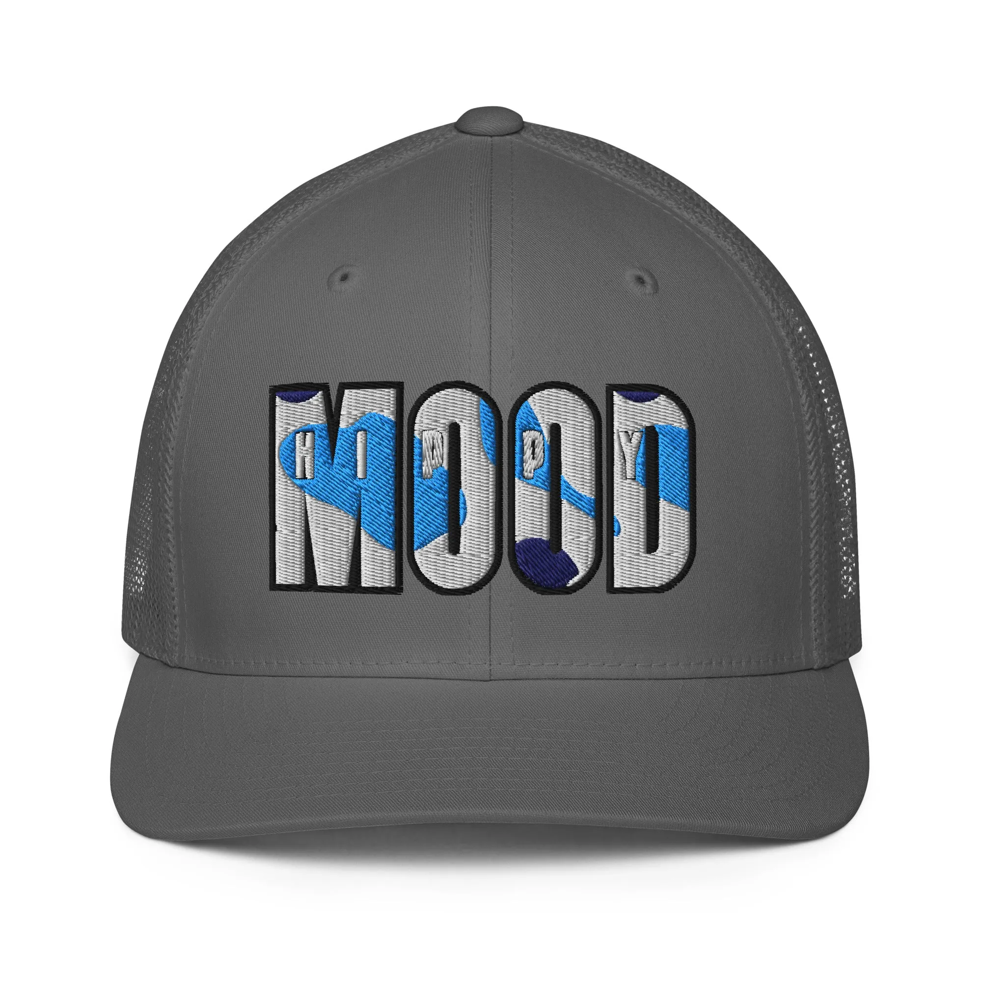 Blue & Grey Camo Closed-back trucker cap