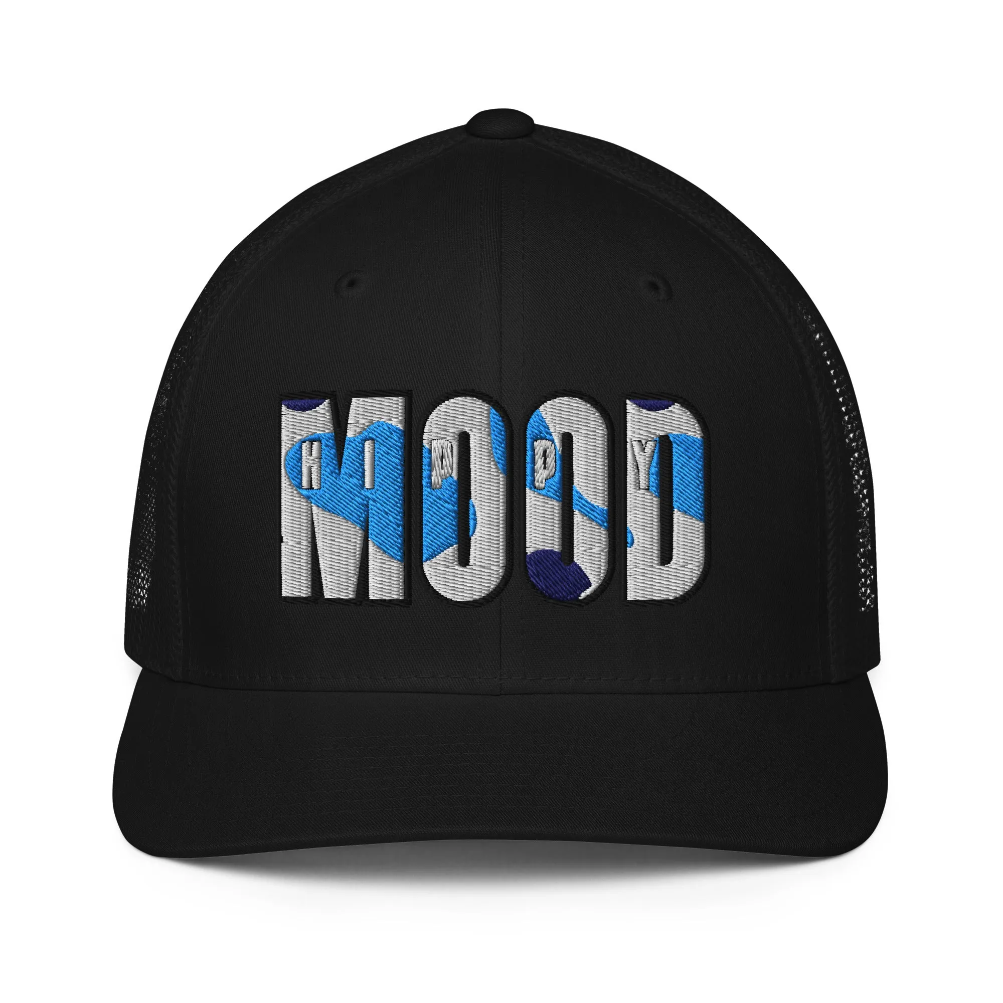 Blue & Grey Camo Closed-back trucker cap