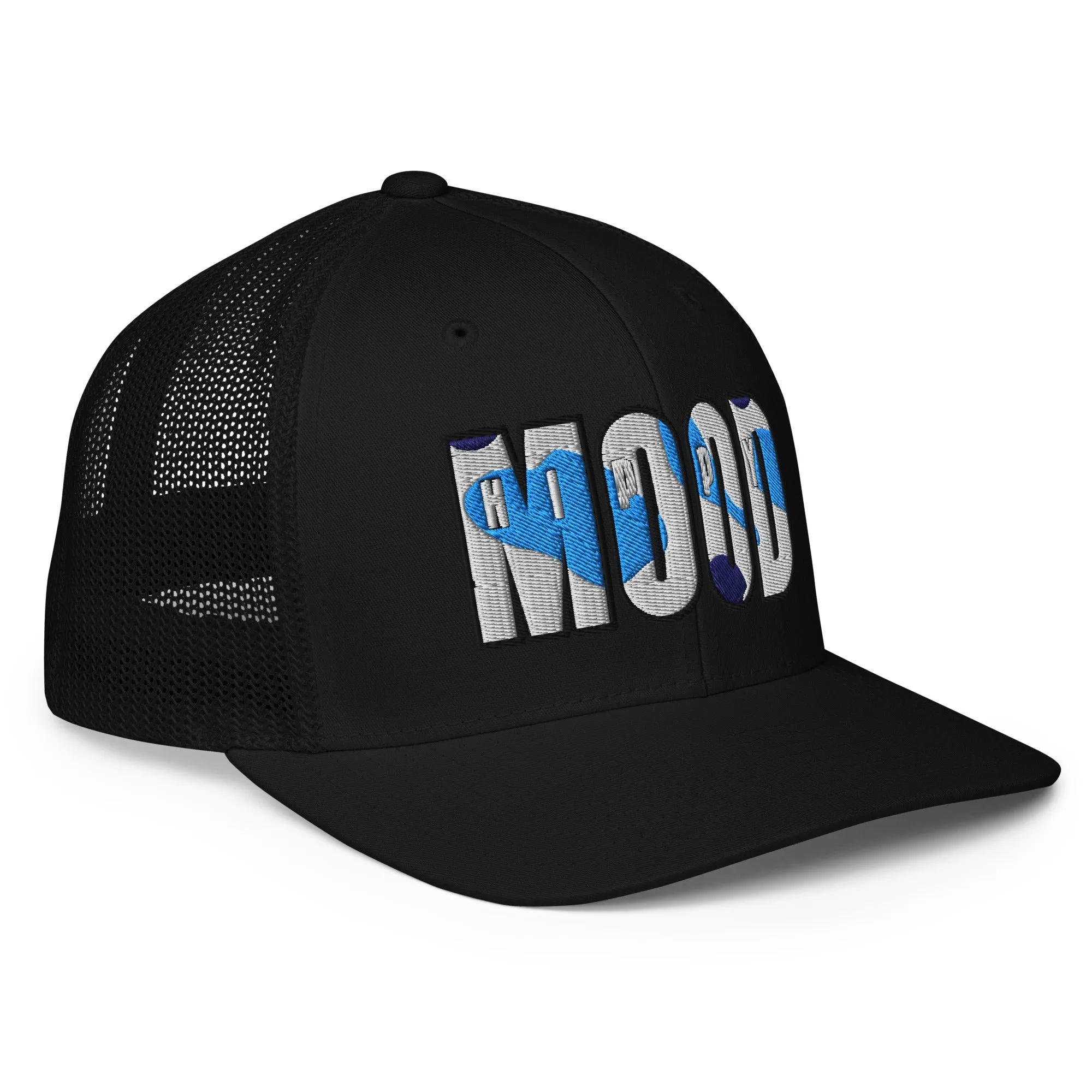 Blue & Grey Camo Closed-back trucker cap