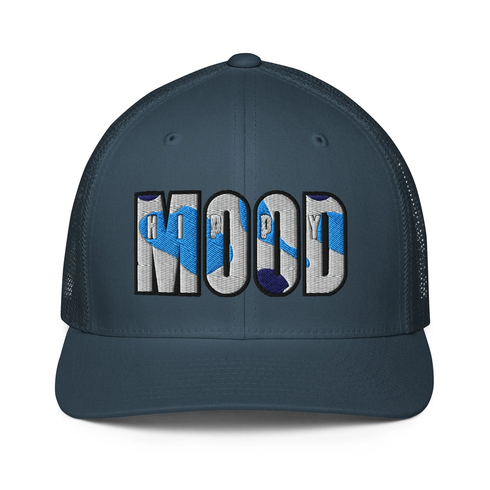 Blue & Grey Camo Closed-back trucker cap