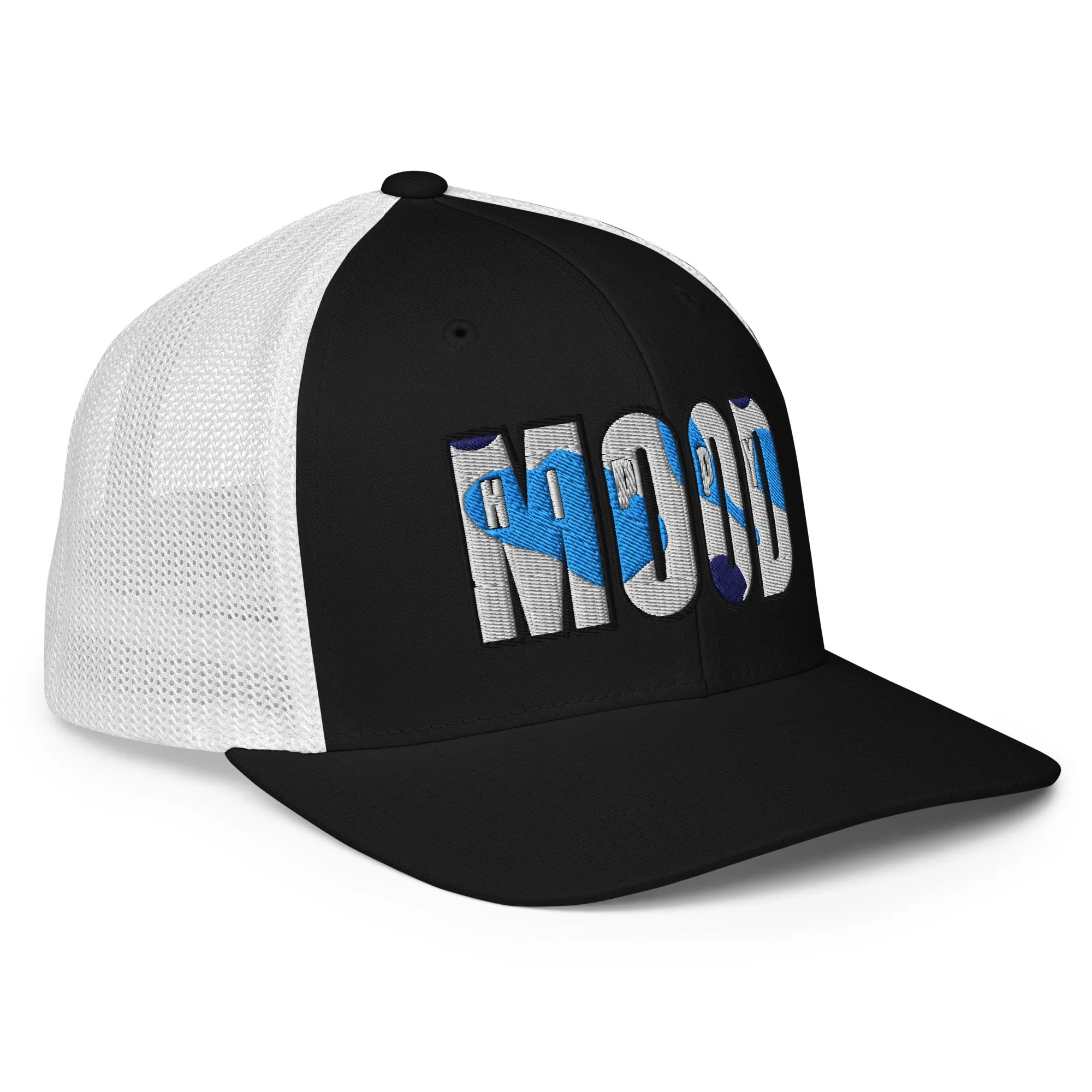 Blue & Grey Camo Closed-back trucker cap