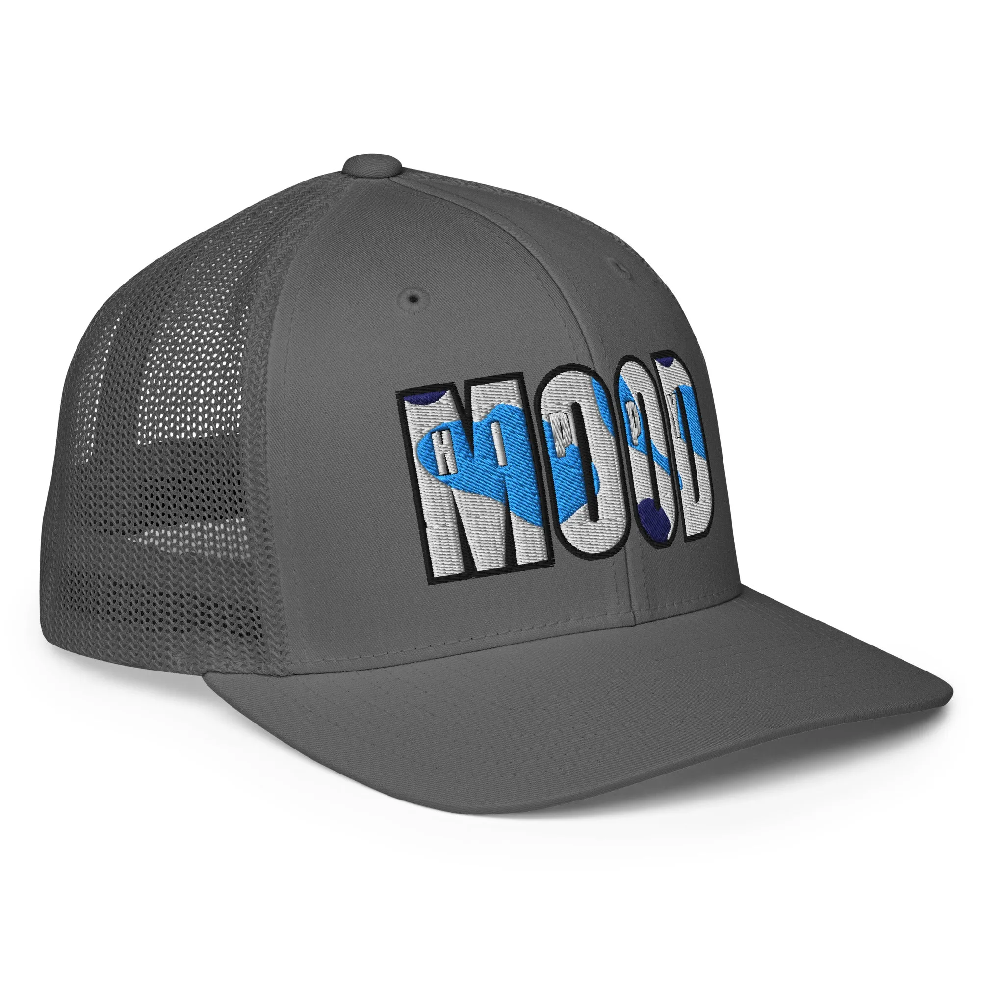 Blue & Grey Camo Closed-back trucker cap
