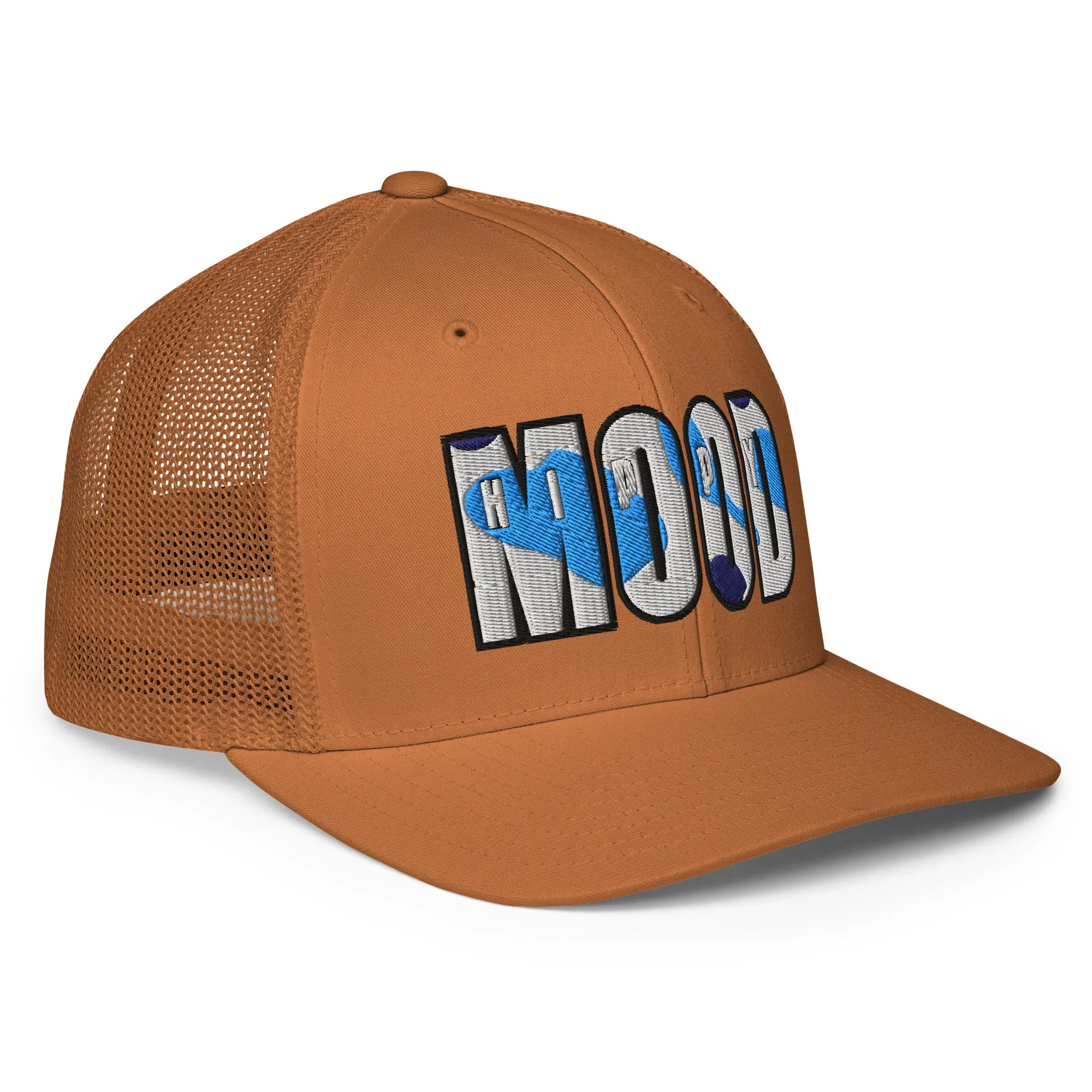 Blue & Grey Camo Closed-back trucker cap