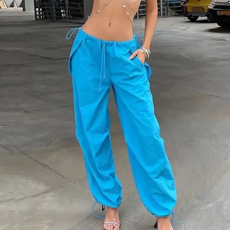 Blue Y2K Unisex and Trendy Sports Pants