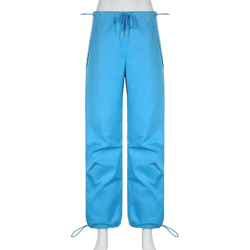 Blue Y2K Unisex and Trendy Sports Pants