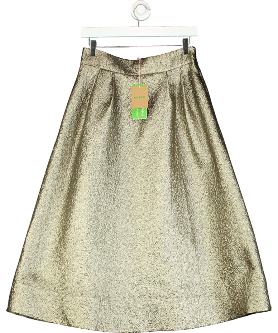 Boden Metallic Angelica Jacquard Pleat Skirt UK 10