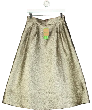 Boden Metallic Angelica Jacquard Pleat Skirt UK 10