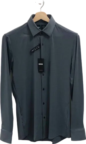 BOSS Grey Slim Fit Performance Shirt UK S/M