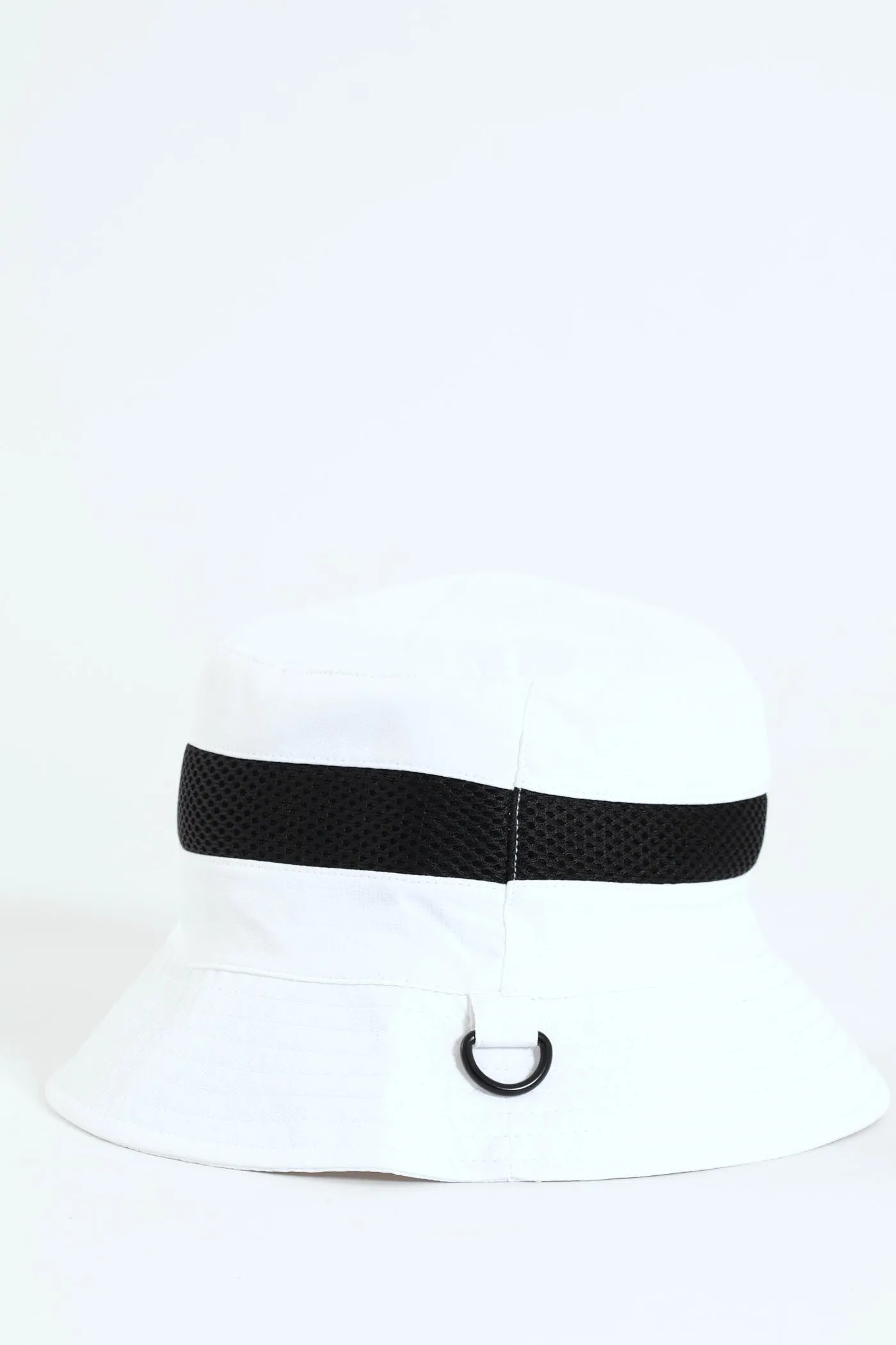 Bucket Hat With D-Ring - White