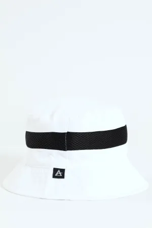 Bucket Hat With D-Ring - White