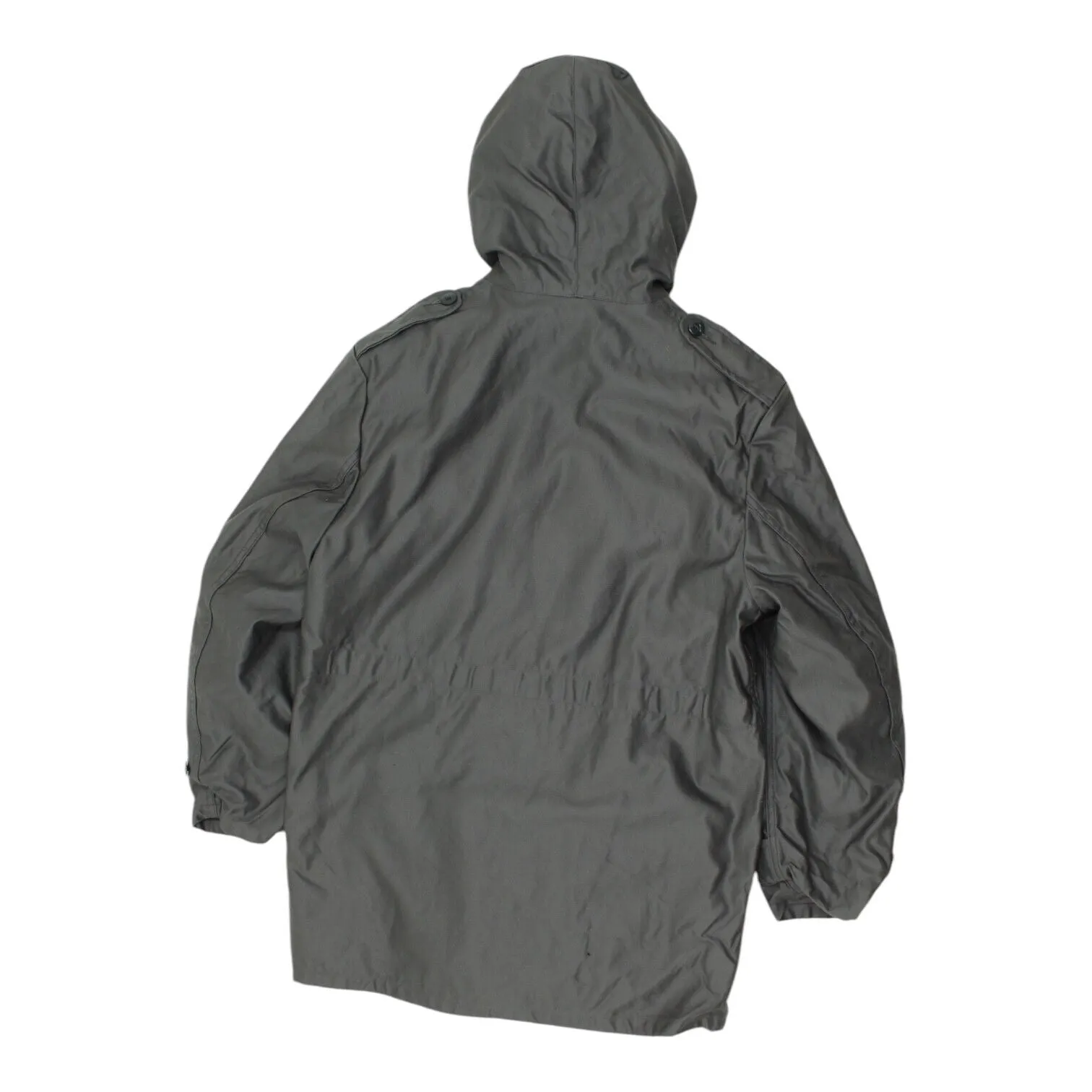 Bund Mens Grey Hooded Military Coat | Vintage High End Hoodie Jacket