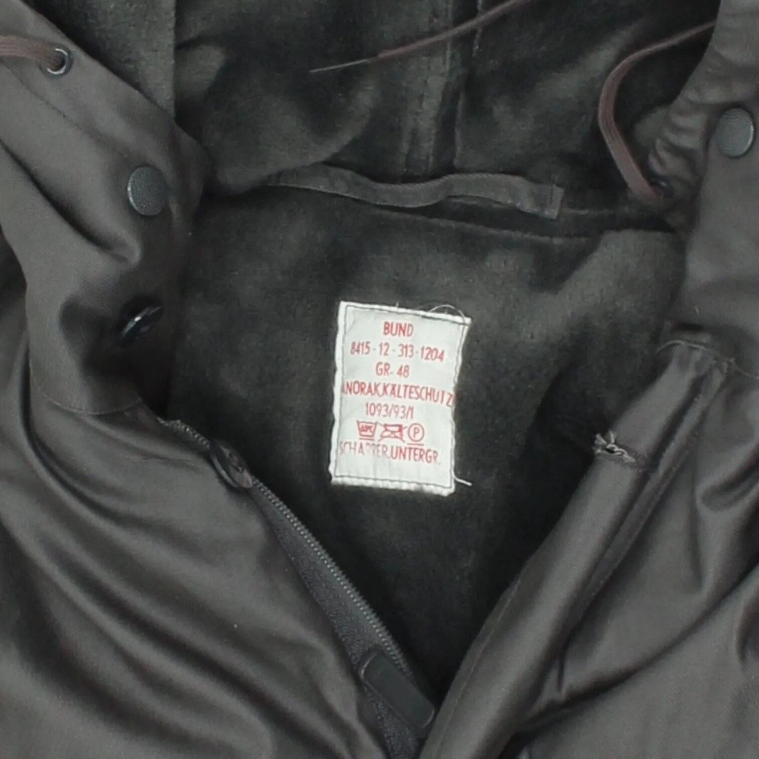 Bund Mens Grey Hooded Military Coat | Vintage High End Hoodie Jacket