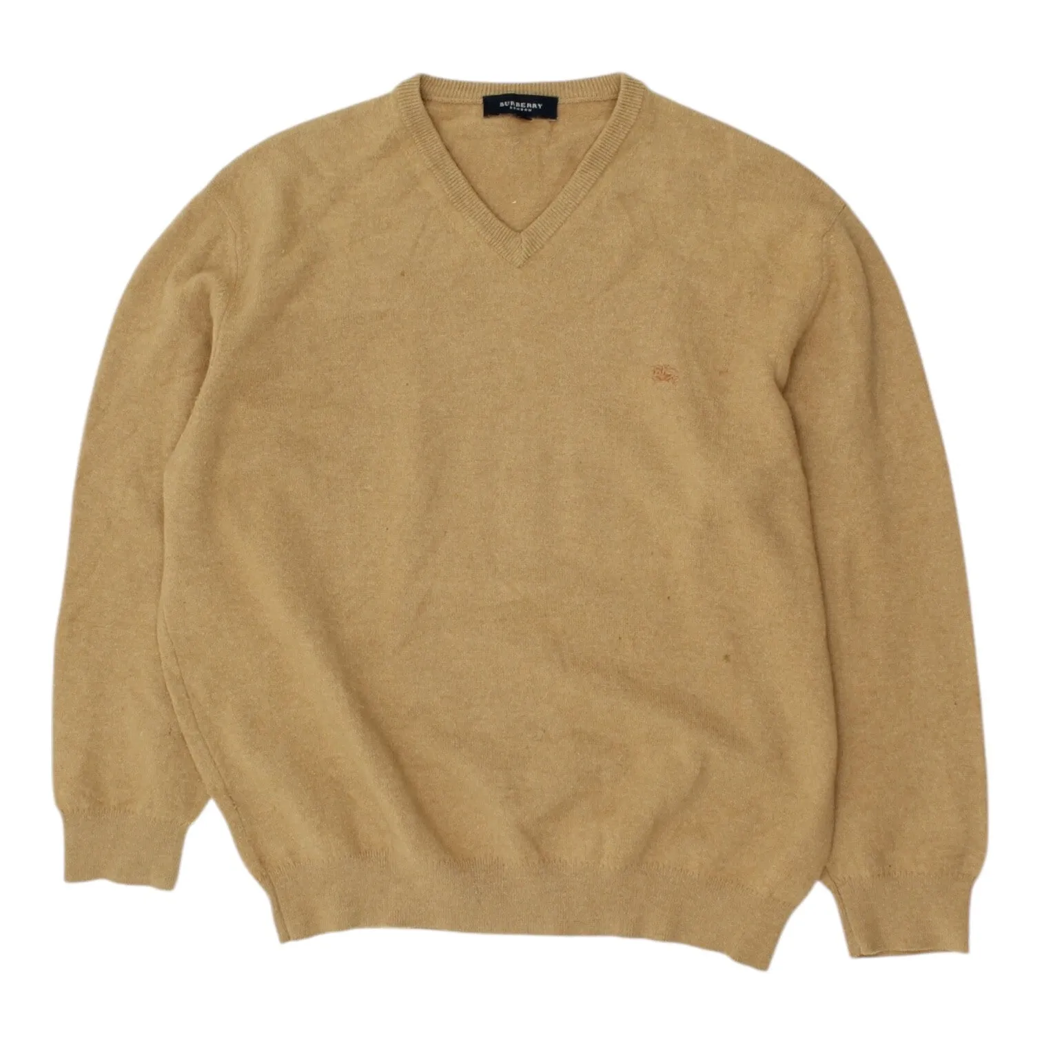 Burberry London Brown Jumper | Mens High End Designer Knit V-Neck Sweater