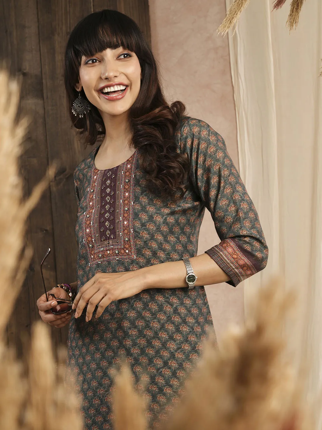 Buy Green Muslin Kurta for Women's Casual Wear Online - Zola