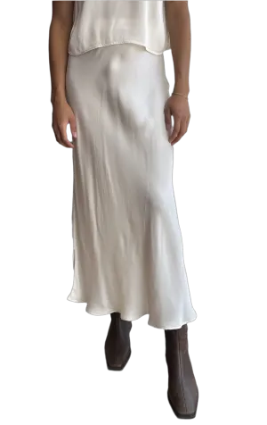 Cadence long silky skirt in cream