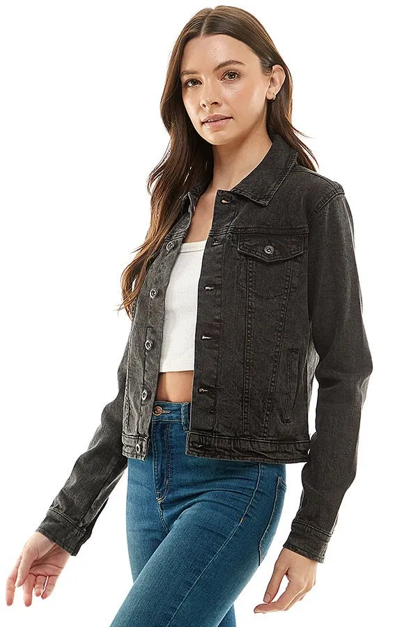 Casual Comfort Solid Denim Jacket