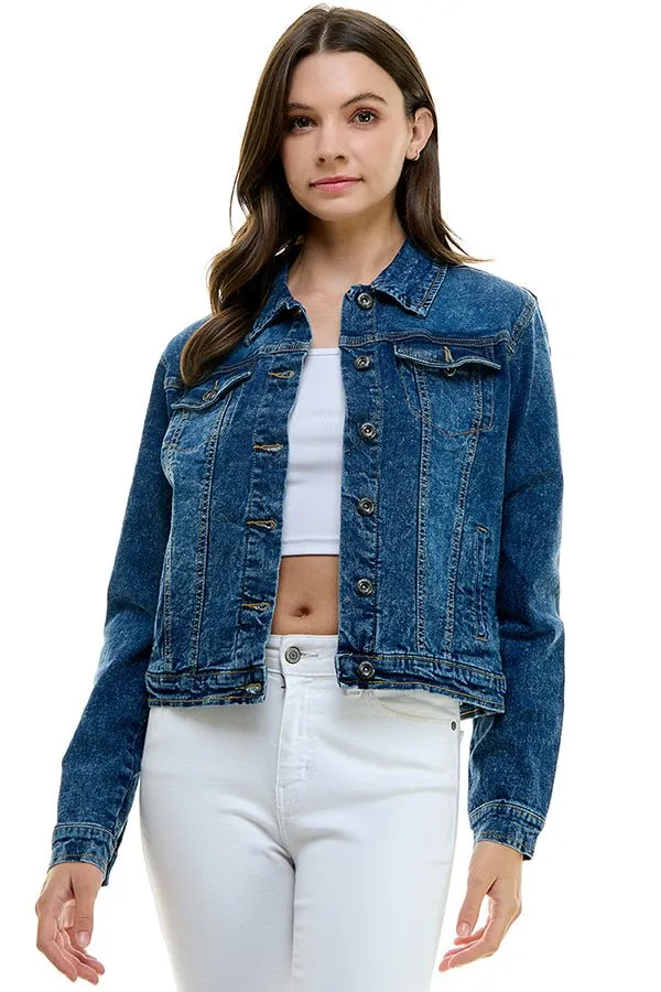 Casual Comfort Solid Denim Jacket
