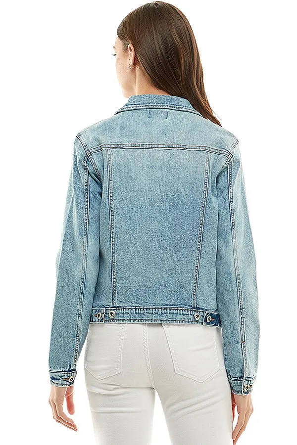 Casual Comfort Solid Denim Jacket