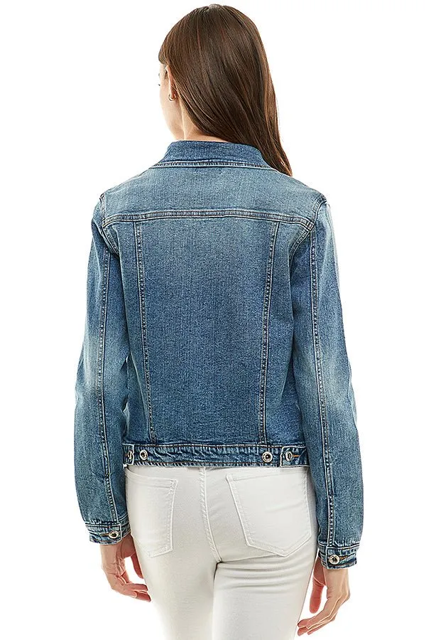 Casual Comfort Solid Denim Jacket