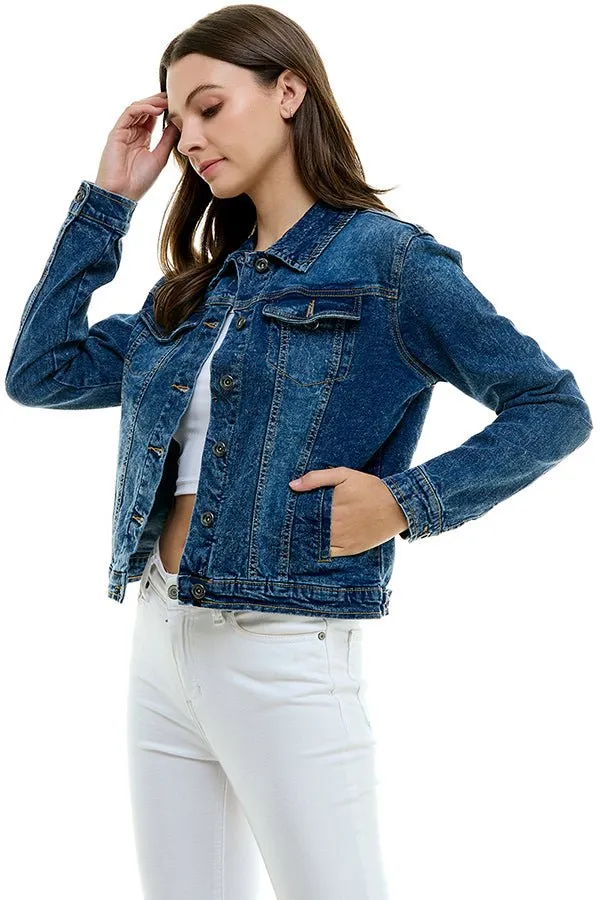 Casual Comfort Solid Denim Jacket