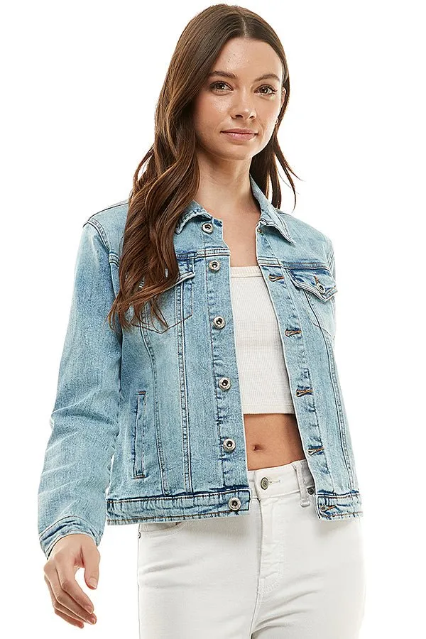 Casual Comfort Solid Denim Jacket