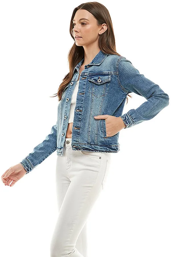 Casual Comfort Solid Denim Jacket