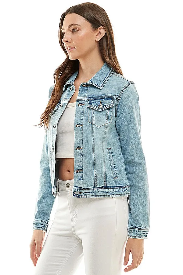 Casual Comfort Solid Denim Jacket