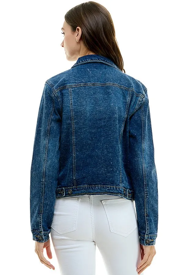 Casual Comfort Solid Denim Jacket
