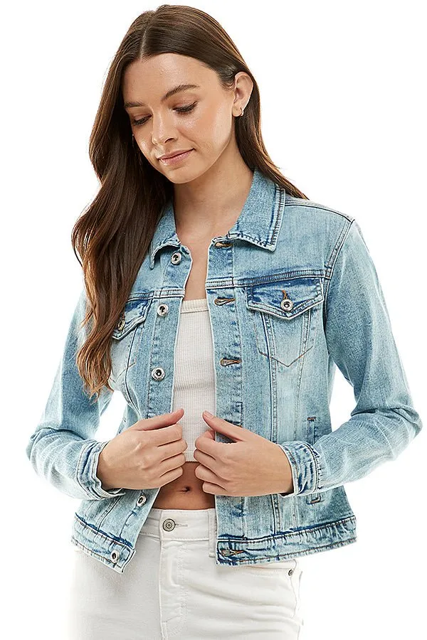 Casual Comfort Solid Denim Jacket