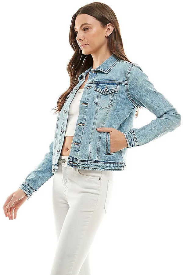 Casual Comfort Solid Denim Jacket