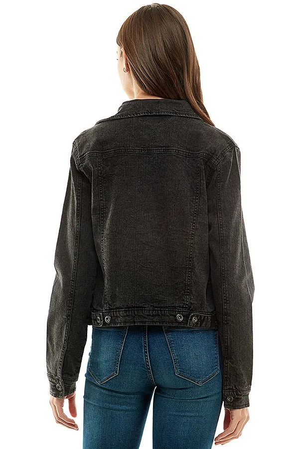 Casual Comfort Solid Denim Jacket
