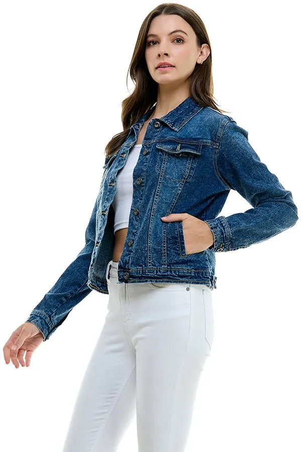 Casual Comfort Solid Denim Jacket