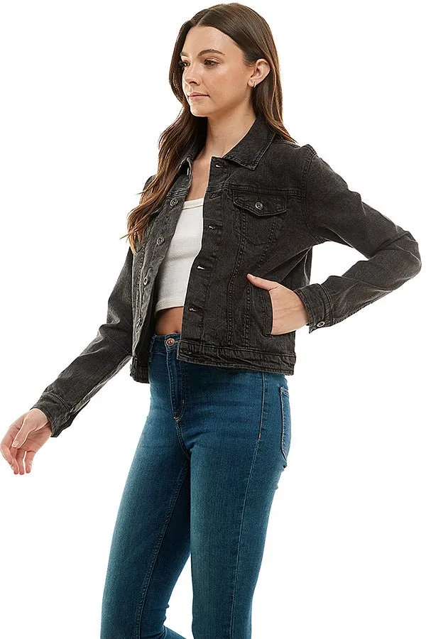 Casual Comfort Solid Denim Jacket