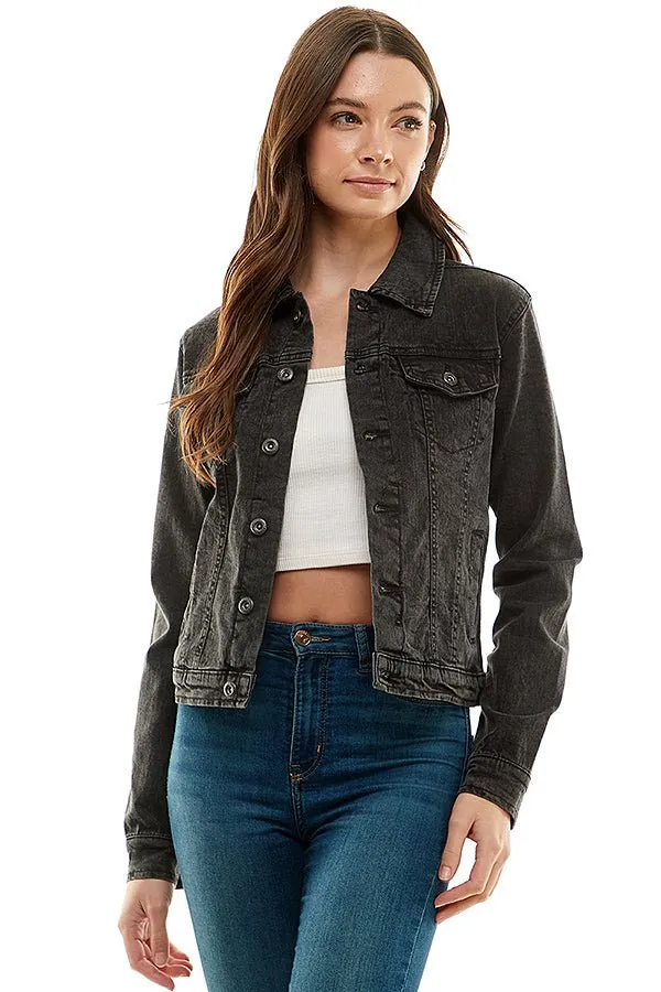 Casual Comfort Solid Denim Jacket