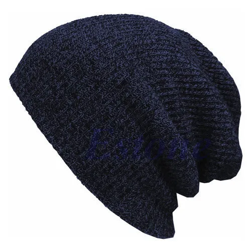 Casual Cotton Knit Hats For Women Men Baggy Beanie Hat Crochet Slouchy Oversized Ski Cap Warm Skullies