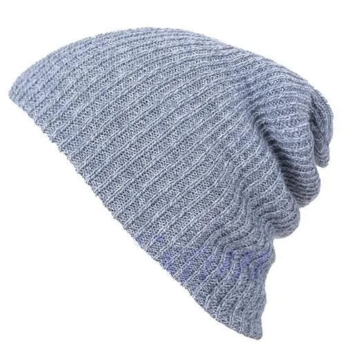 Casual Cotton Knit Hats For Women Men Baggy Beanie Hat Crochet Slouchy Oversized Ski Cap Warm Skullies