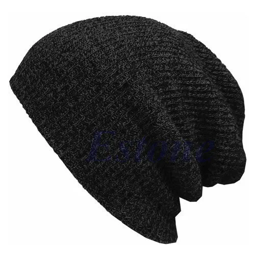 Casual Cotton Knit Hats For Women Men Baggy Beanie Hat Crochet Slouchy Oversized Ski Cap Warm Skullies