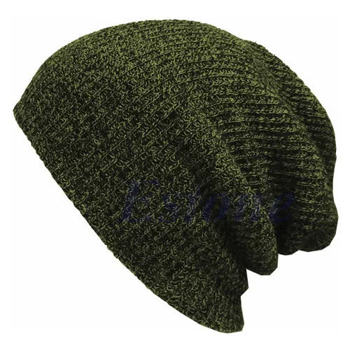 Casual Cotton Knit Hats For Women Men Baggy Beanie Hat Crochet Slouchy Oversized Ski Cap Warm Skullies